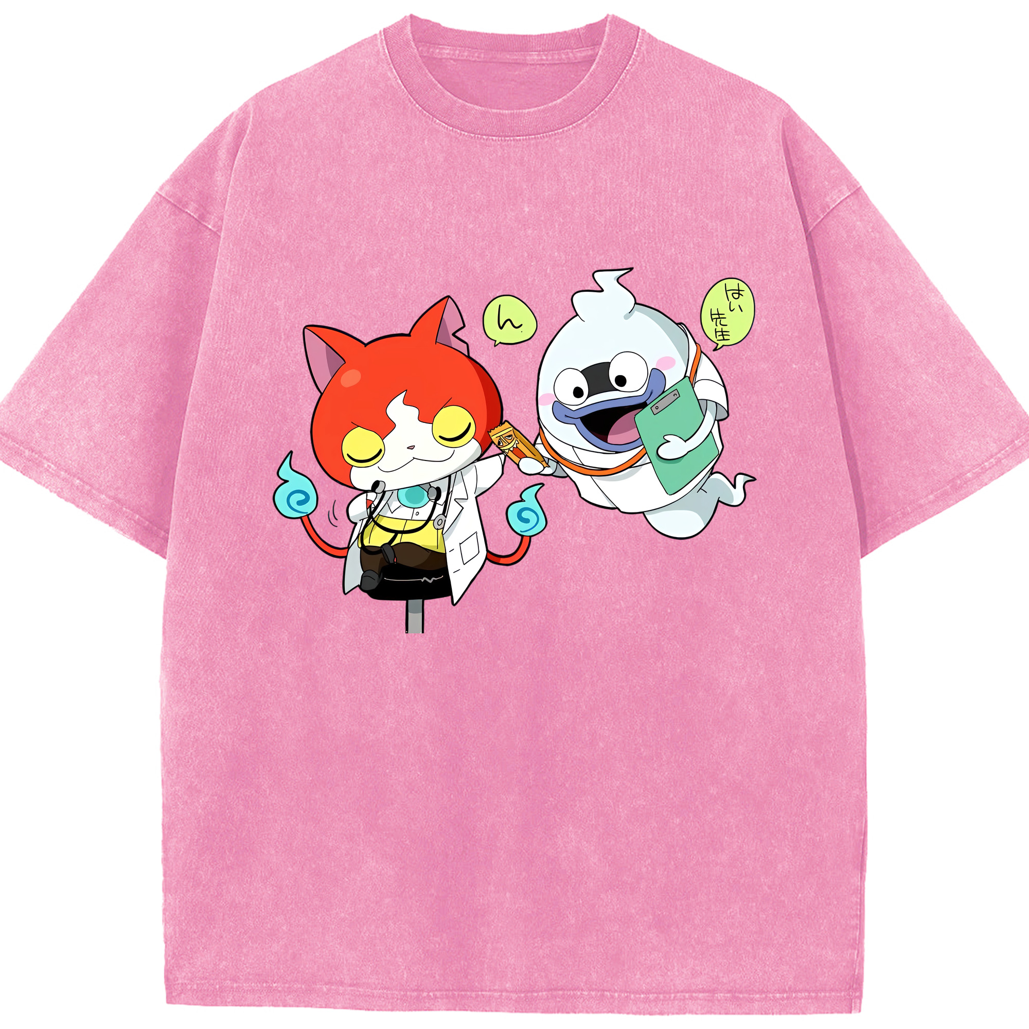 （画像用） 妖怪ウォッチ Yo-kai Watch 綿100% ヴィンテージ風 半袖Tシャツ（フロントプリント）